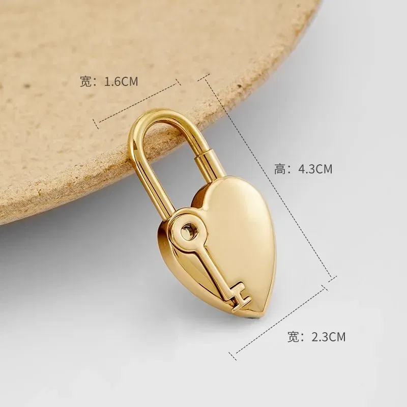 Color: Orange - Bag Pendant For Birkin Kelly Bag Pegasus Lock Charm All-steel Animal Metal Lock Bag Pendant High-end Charm Necklace