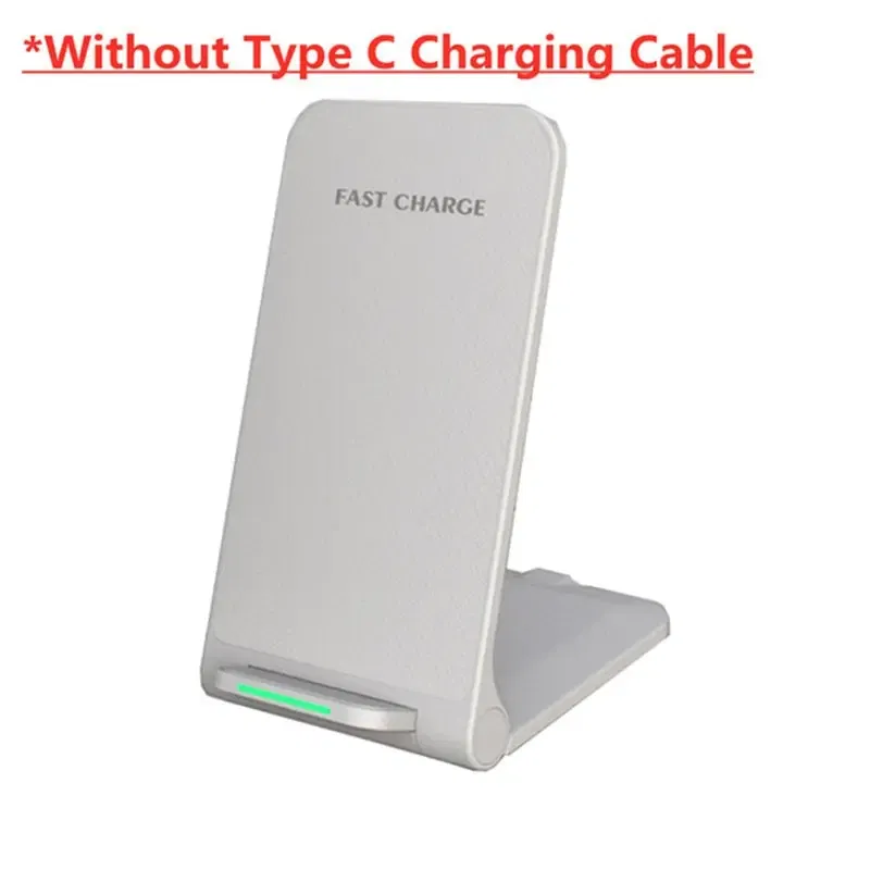Color: silver - 30W Wireless Charger Stand Pad for iPhone 15 14 13 12 11 Pro Samsung Xiaomi Phone Chargers Induction Fast Charging Dock Station