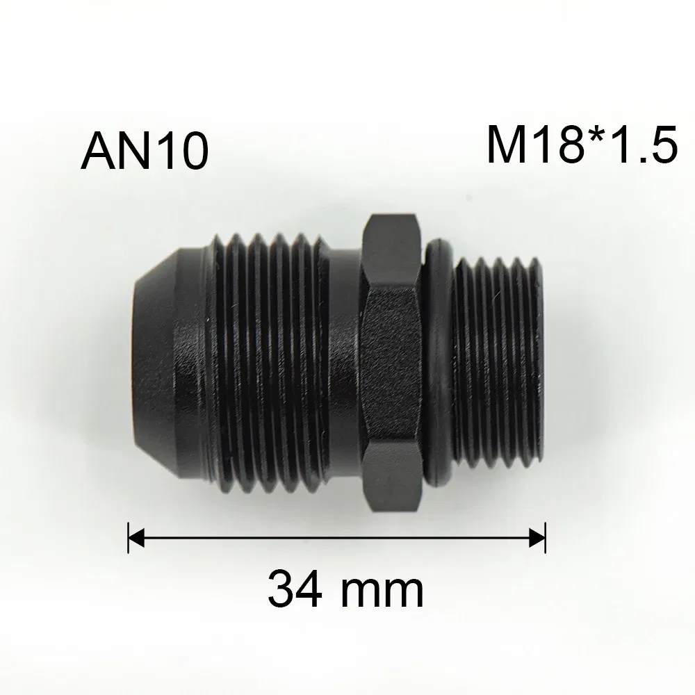 Color: WHITE - Aluminum Straight Adapter Oil Cooler Fitting AN10 To M16*1.5, AN10 To M18*1.5,AN8 AN10 To M12*1.25