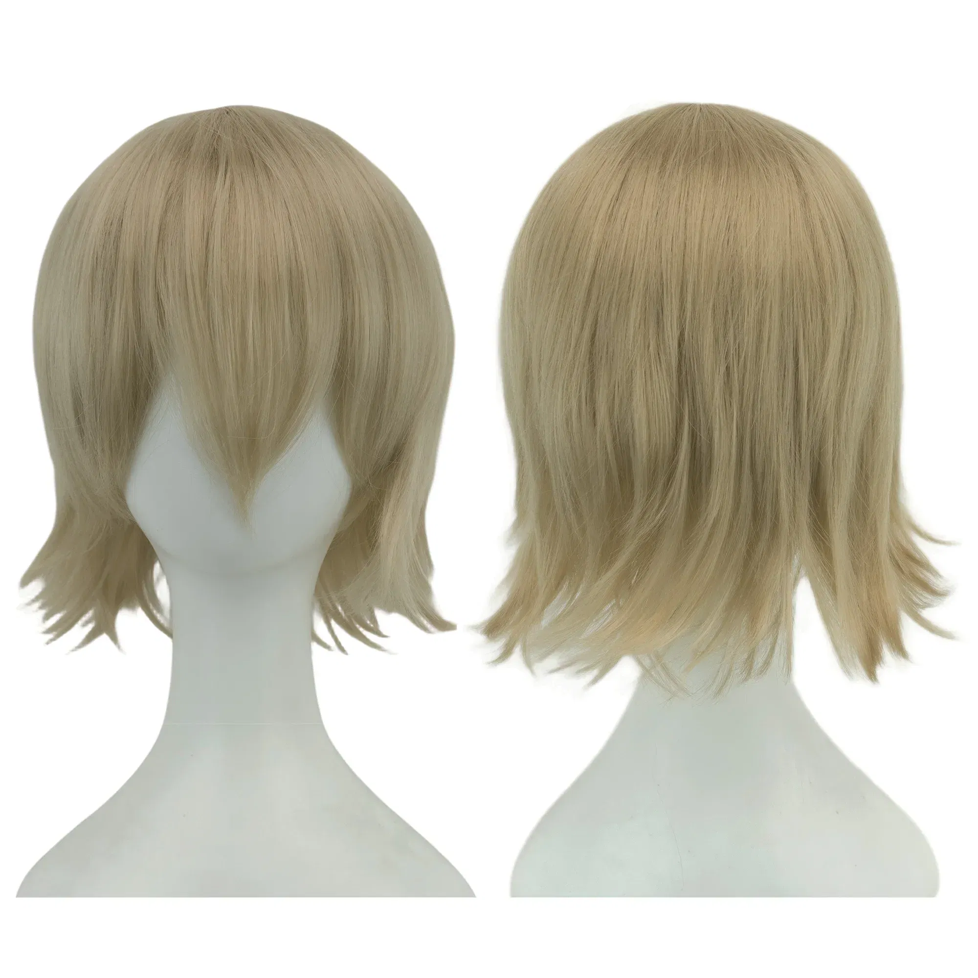 Color: WHITE, Stretched Length: 12INCHES - Synthetic Unisex 12 Inches Short Cosplay Hair Party BOB Wigs with Bangs Pink Blonde Orange Halloween Costume Lolita Wig