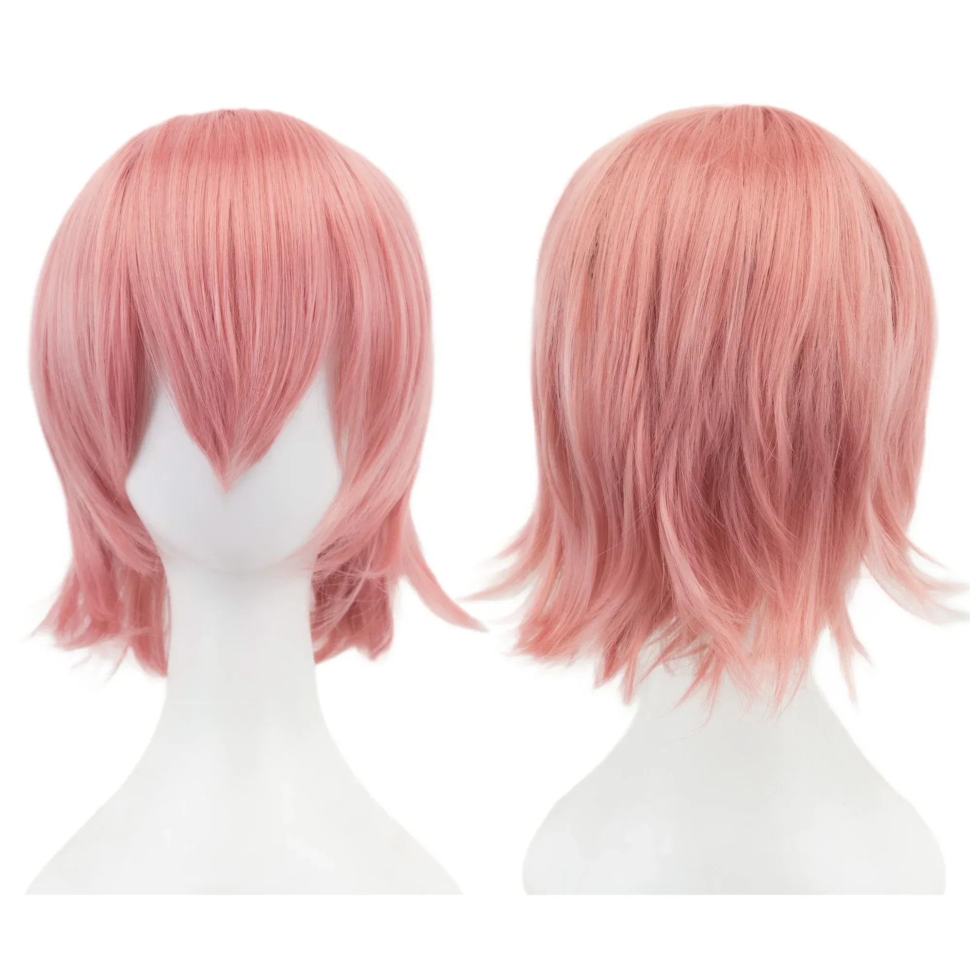 Color: WHITE, Stretched Length: 12INCHES - Synthetic Unisex 12 Inches Short Cosplay Hair Party BOB Wigs with Bangs Pink Blonde Orange Halloween Costume Lolita Wig
