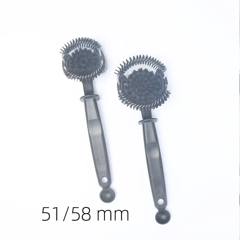 Color: Brown - 51/58mm Coffee Machine Brush Cleaner Removable Coffee Maker Espresso Group Head Semi-automatic Kitchen Cleaning Tool