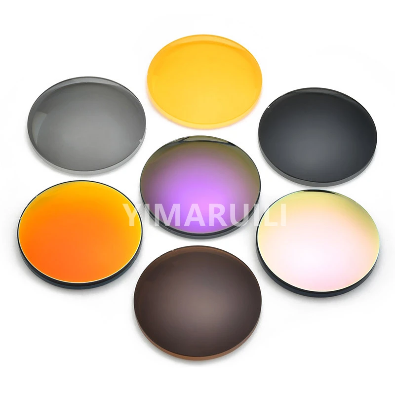 Lenses Color: Silver, Lens Index: 1.61 - YIMARUILI 1.56 1.61 1.67 Polarized Lens Sunglasses Lens UV400 Optical Prescription CR-39 Resin Colorful Mirror Lens 1 Pair
