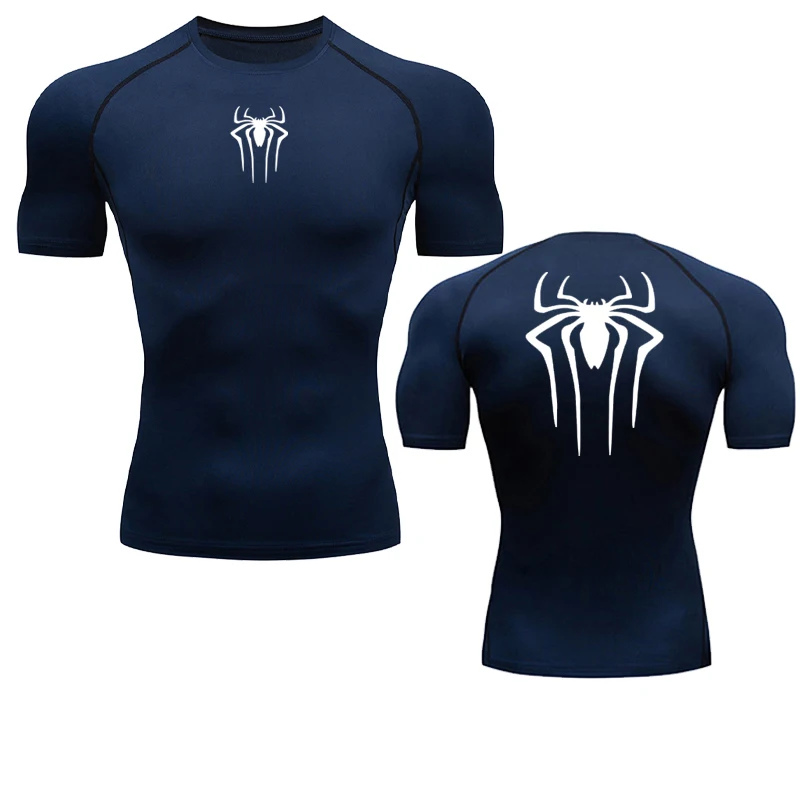 Color: GRAY, Size: M - Printed Men's Athletic Compression Shirts Athletic Quick Dry Breathable Rash Guard Athletic Tight Workout Tops Summer Men