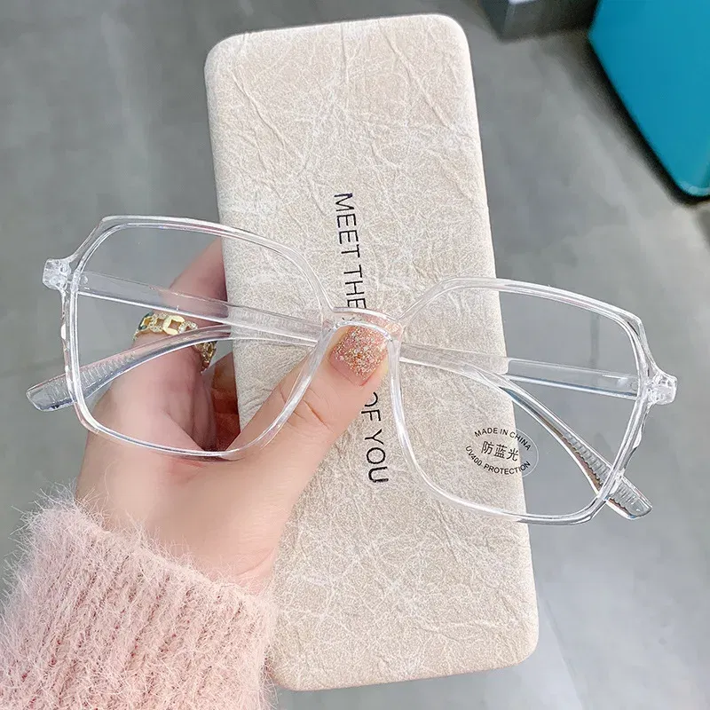 Frame Color: black, Ships From: CN - Transparent Computer Glasses Frame Women Men Anti Blue Light polygon Eyewear Blocking Glasses Optical Spectacle Eyeglass