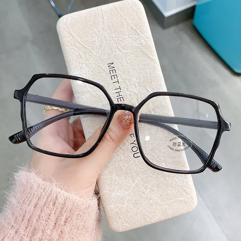 Frame Color: black, Ships From: CN - Transparent Computer Glasses Frame Women Men Anti Blue Light polygon Eyewear Blocking Glasses Optical Spectacle Eyeglass