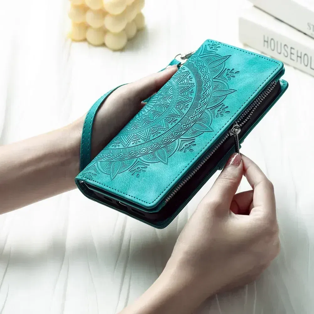 Color: green, Material: Acrylic - S24 Ultra S23 Plus S 22 CrossBody Strap Zipper Wallet Case for Samsung Galaxy S22 S23 FE S21 S20 23 24 Ultra Note 20 Book Cover