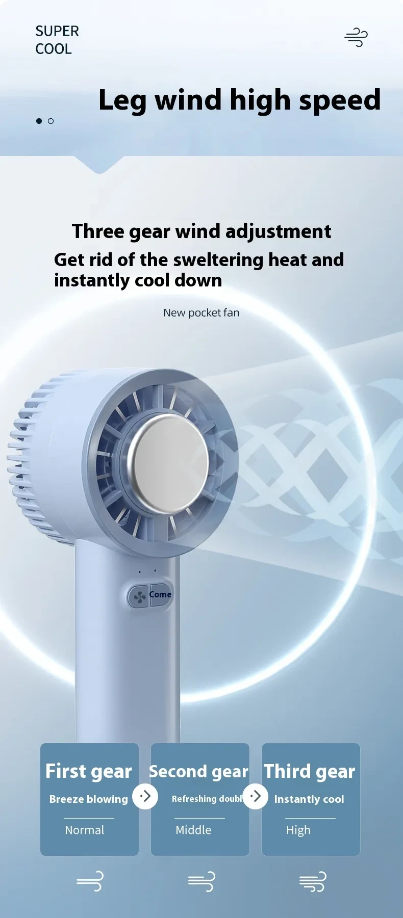 2024 Summer Gadget Handheld Turbo Jet Fan Mini Portable Ice Cold Fan Generation Brushless Motor Wind High Speed Duct Fans Violent Blower