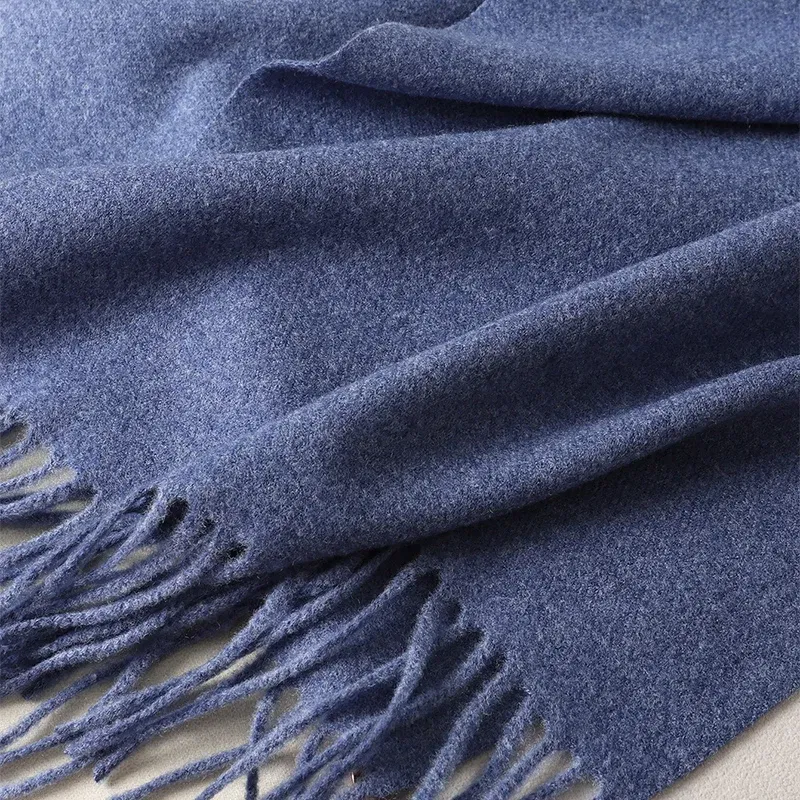 Color: LIGHT BLUE - New 62 Color Winter Scarf For Women Long Warm Cashmere Scarves Hijab Solid Lady Shawl Wrap Female Pashmina Bandana Head Scarfs