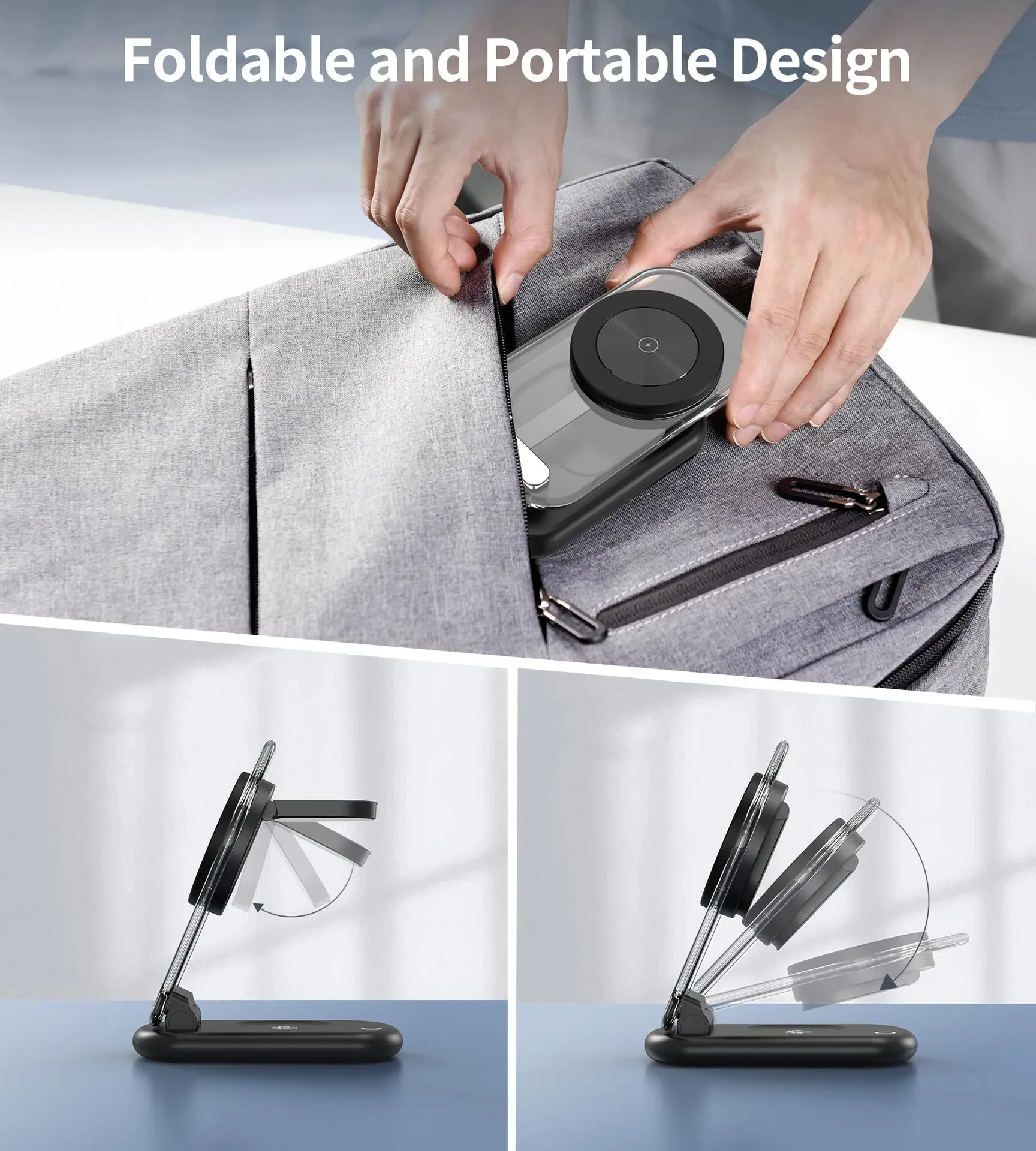 Transparent Folding Magnetic Three-in-one Wireless Charger