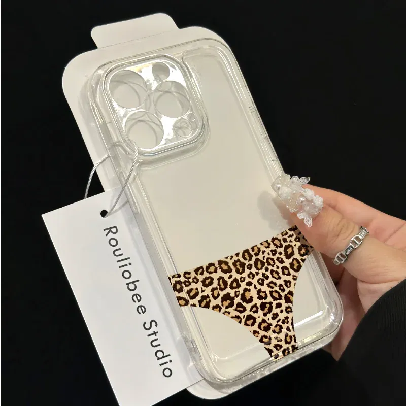 Color: Clear, Ships From: CHINA, Material: leather - for IPHONE 15 case 14 13 12 11 PROMAX 7 8 PLUS X XR XS MAX Leopard print soft silicone anti-drop and shock-proof