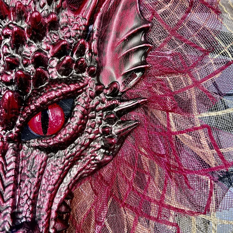 Halloween Full Face Dragon Mask Garland Ball Party Decoration Wreath