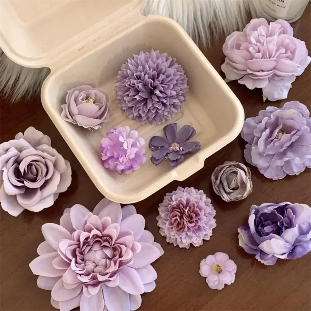Color: Blue - Purple Flower Hair Clip Cute Sweet Hairpin Seaside Vacation Beach Photography Headwear Hair Accessories