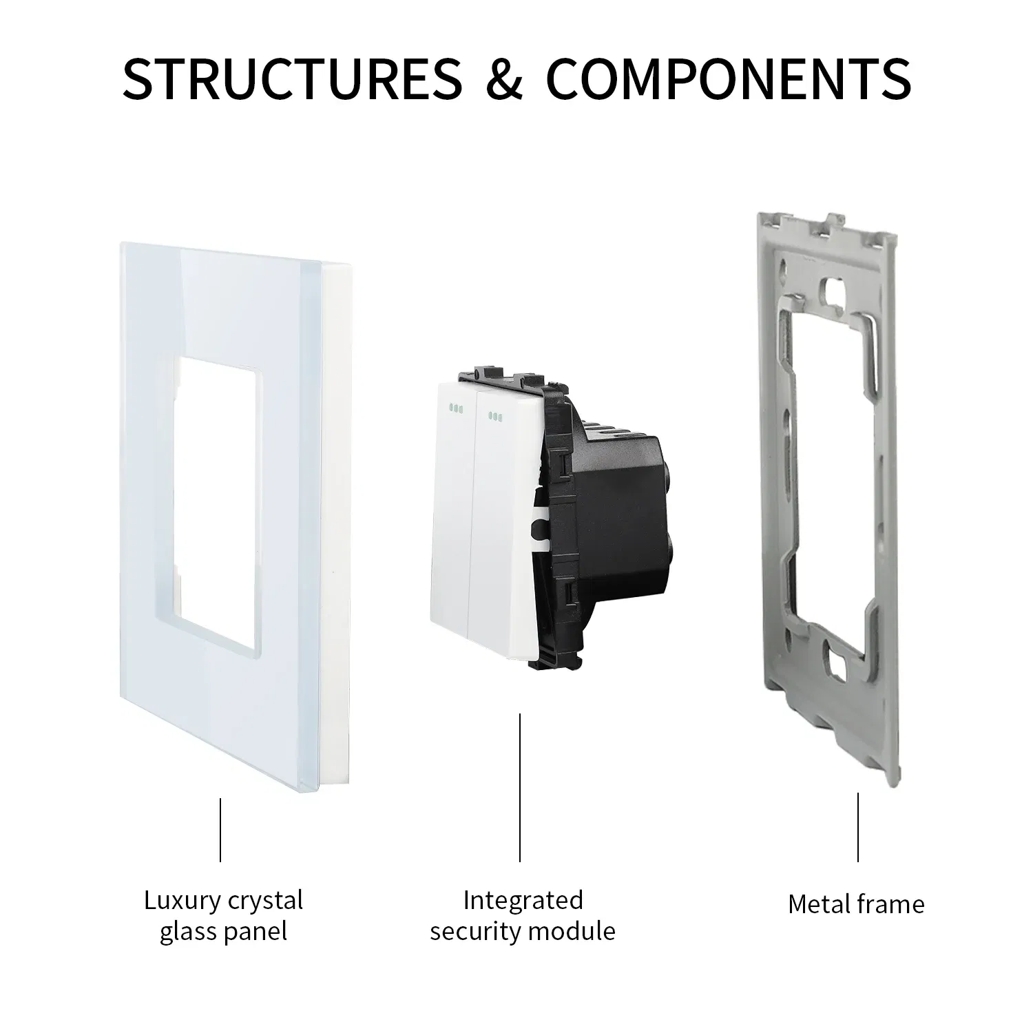 Color: Pink, Size: 3XL, Ships From: CHINA - Bingoelec Push Button Switch 1/2/3 Gang 1 Way 2 Way 3 Way EU Standard Home light Switch Crystal Glass Panel Wall switch