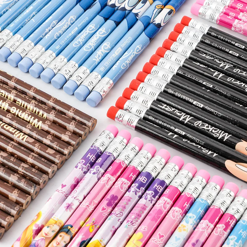Color: DARK GRAY - Disney Stitch Pencil Cute Cartoon Action Anime Figures Minnie Mickey Winnie The Pooh Belle Alice Pencil Cartoon Childrens Gifts