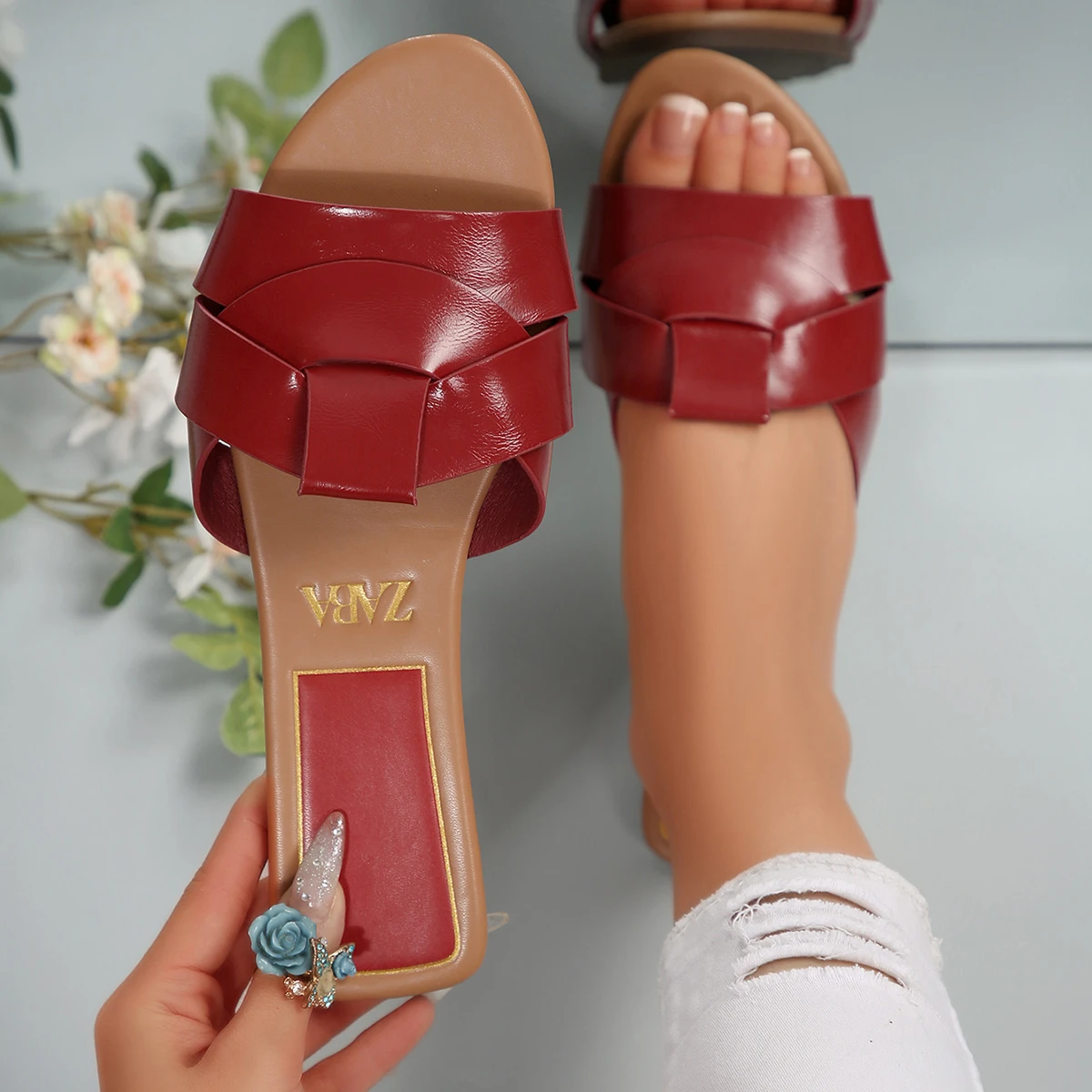 Color: Orange, Shoe Size: 39 - New Fashion Slippers Women Sexy Flat Sandals Casual Ladies Sand Beach Slippers Elegant Fish Mouth Slippers Women