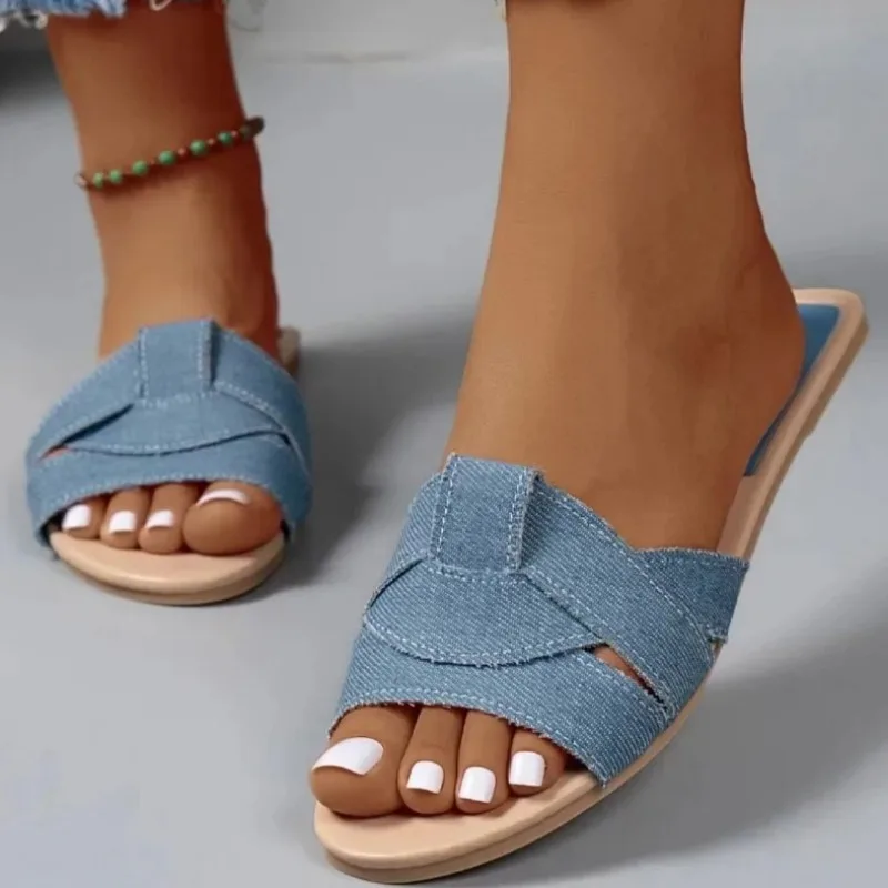 Color: Orange, Shoe Size: 39 - New Fashion Slippers Women Sexy Flat Sandals Casual Ladies Sand Beach Slippers Elegant Fish Mouth Slippers Women