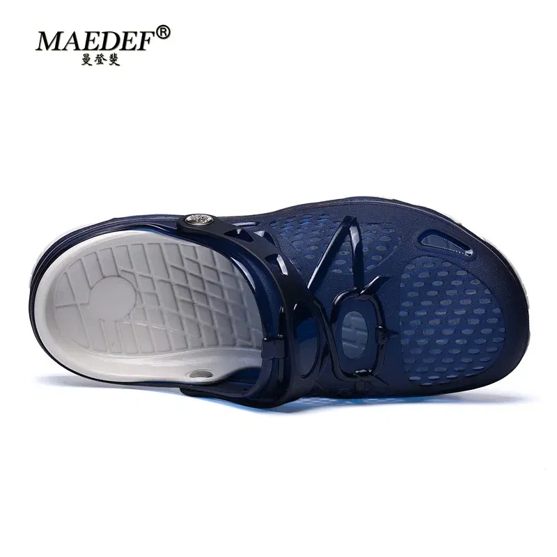Color: Dark Grey, Shoe Size: 40 - MAEDEF Fashion Men Slippers Summer Waterproof Beach Slippers Hot Sale Casual House Bathroom Slides Non Slip Outdoor Men's Shoes