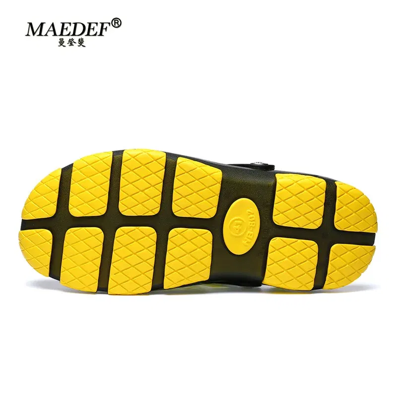 Color: Dark Grey, Shoe Size: 40 - MAEDEF Fashion Men Slippers Summer Waterproof Beach Slippers Hot Sale Casual House Bathroom Slides Non Slip Outdoor Men's Shoes