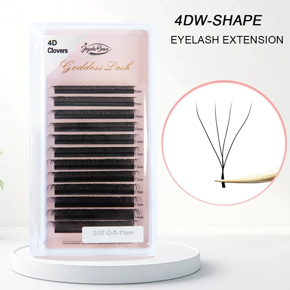 Color: Black & Silver, Curl: D, Thickness: 0.07mm, Length: 9mm, Ships From: CHINA - Goddess 3D/4D/5D/6D/7D/8D W Shape lashes 4D Premade Fan Lash Extensions 0.07 C/D Curl Natural Soft High Quality Idividual Lashes