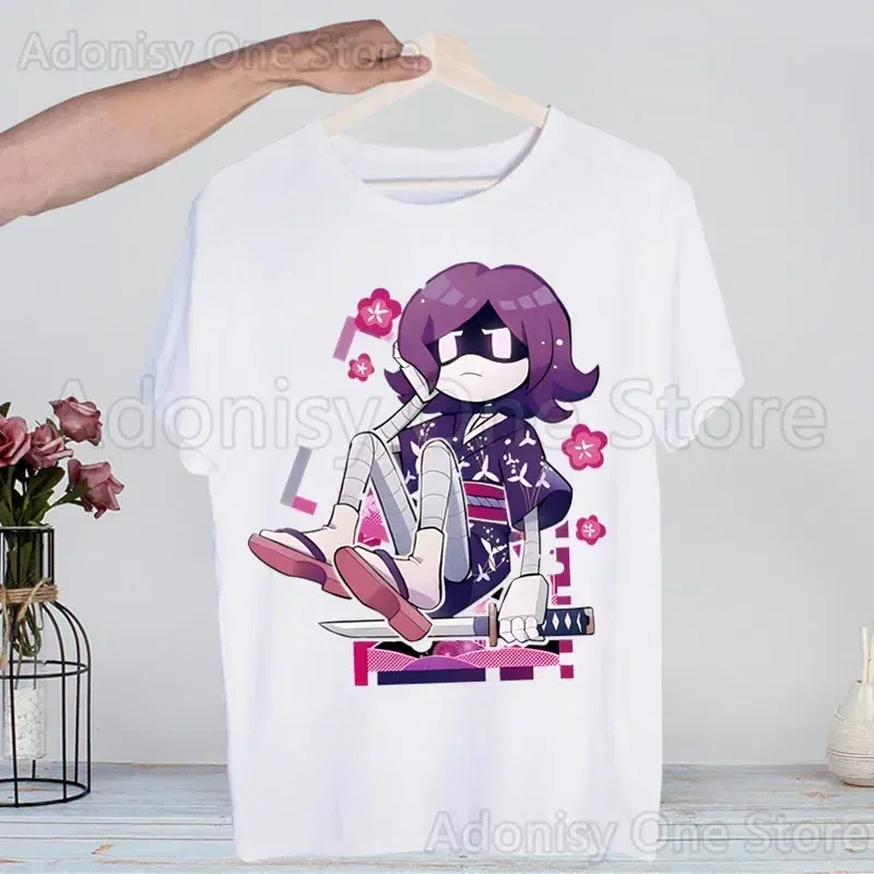 Color: black, Size: L - Murder Drones Fashion Man Tshirt Summer Fashion T-shirt Casual White Funny Cartoon Print T-shirt Hip Pop Tops tee