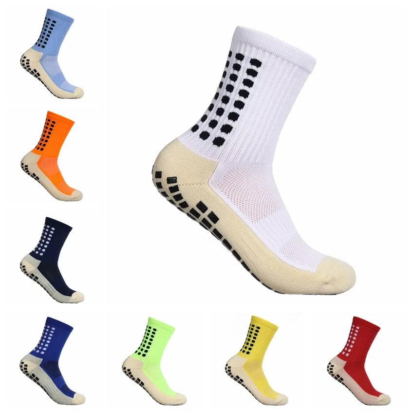 Color: Brown - Anti-slip Soccer Women Men Outdoor Sport Grip Football Yoga Socks