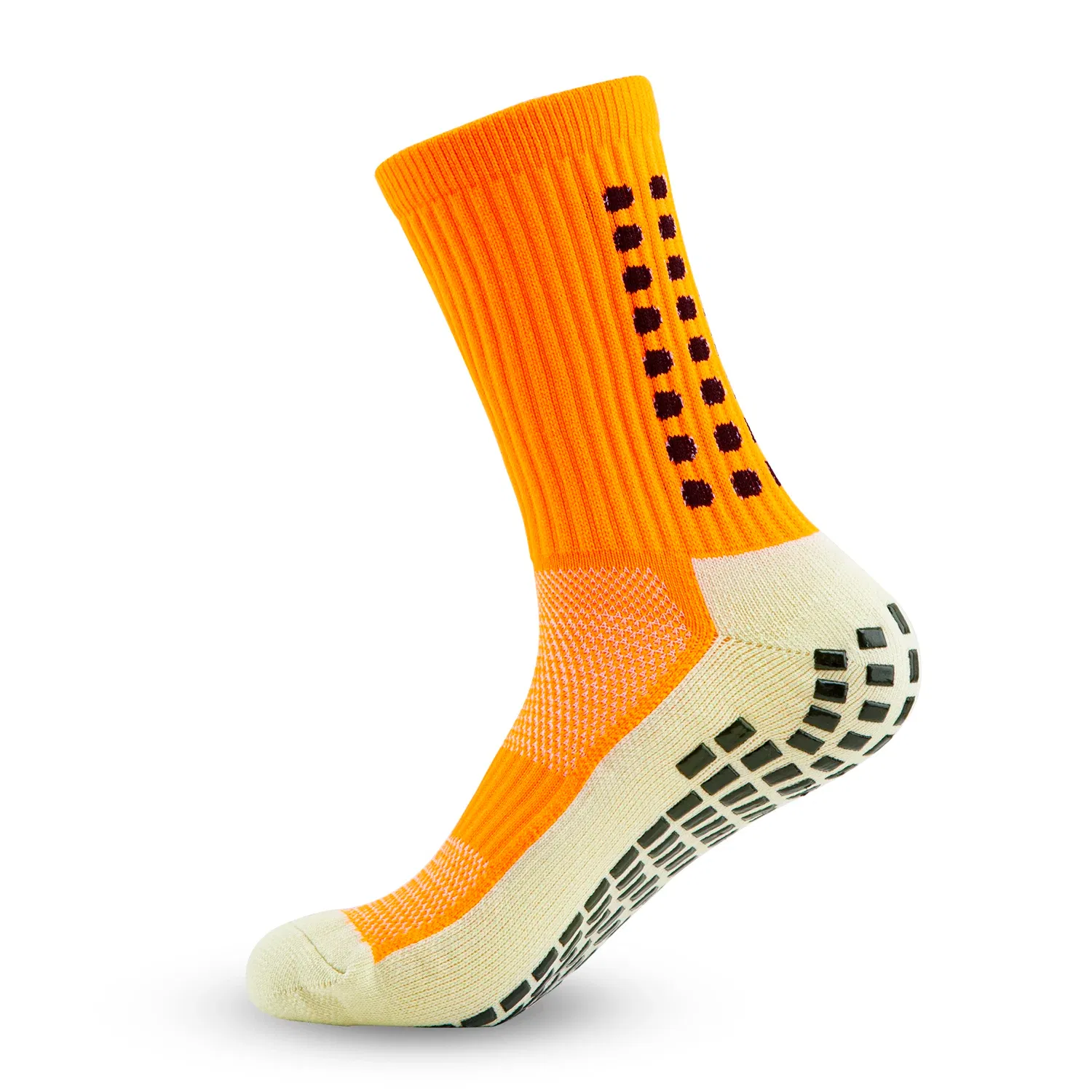 Color: Brown - Anti-slip Soccer Women Men Outdoor Sport Grip Football Yoga Socks