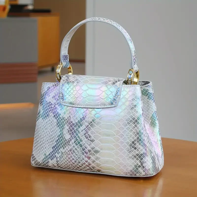 Elegant Snakeskin Pattern Tote Bag for Women