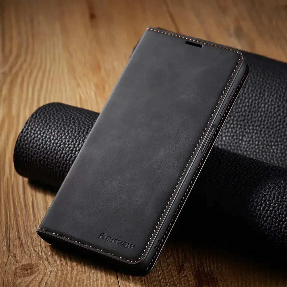 Color: black, Material: ABS - Leather Case for Samsung Galaxy A54 A53 A34 A33 A14 A13 A15 A25 A12 A22 A32 A52s A6 A7 A10 A20e A40 A50 A70 A21s A31 A41 A51 A71