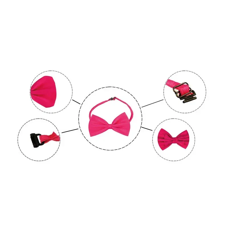 Color: Burgundy - Pet Dog Cat Necklace Adjustable Strap for Cat Collar Dogs Accessories pet dog bow tie puppy bow ties dog Pet supplies