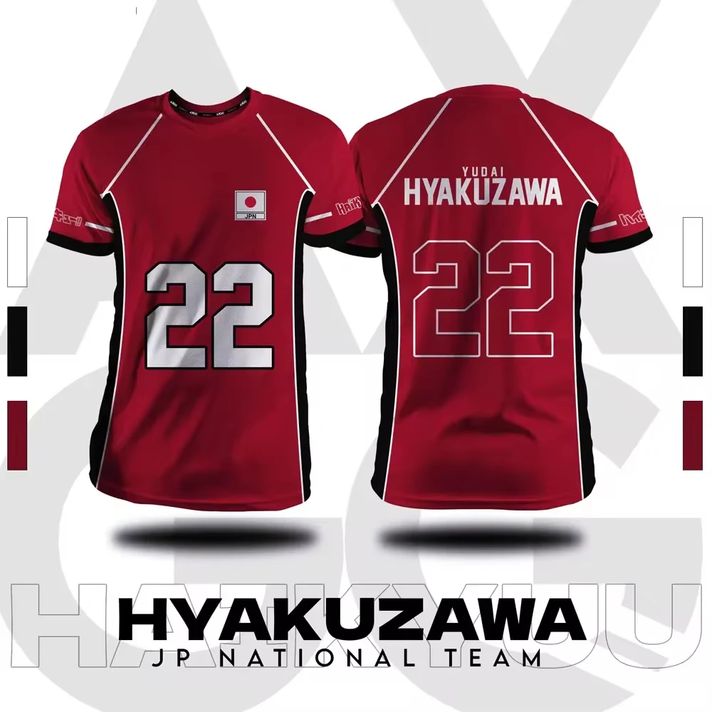 Color: SKY BLUE, Size: 6XL - Haikyuu Fukurodani Red Cartoon Anime Cosplay Men Jersey Summer Short Sleeve Children Tee Top 2024 New Fashion Mens T-shirt