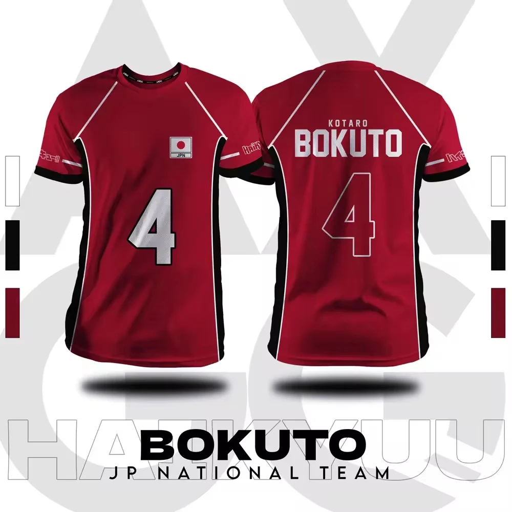 Color: SKY BLUE, Size: 6XL - Haikyuu Fukurodani Red Cartoon Anime Cosplay Men Jersey Summer Short Sleeve Children Tee Top 2024 New Fashion Mens T-shirt
