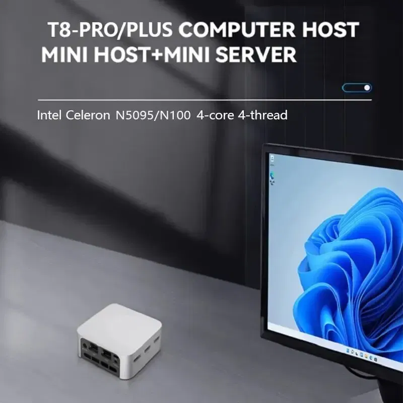 Color: WHITE, Ships From: CHINA - Top T8 Pro Plus Mini PC Intel Celeron N5095 N100 Desktop Gaming Computer 8GB 16GB 256GB 512GB DDR4 DDR5 WIFI5 BT4.2