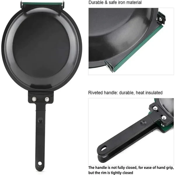 Double sided frying pan