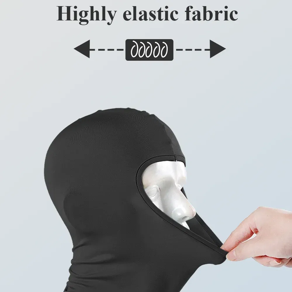 Color: black - Breathable Sports Balaclava Hat Quick-Dry Windproof Full Face Mask Headgear for Riding Running Ski Hiking Outdoor Face Cover Men