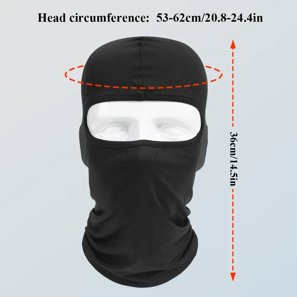 Color: black - Breathable Sports Balaclava Hat Quick-Dry Windproof Full Face Mask Headgear for Riding Running Ski Hiking Outdoor Face Cover Men