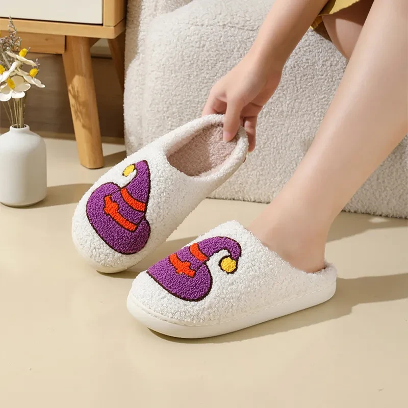 Halloween Spider Witch-hat Slippers