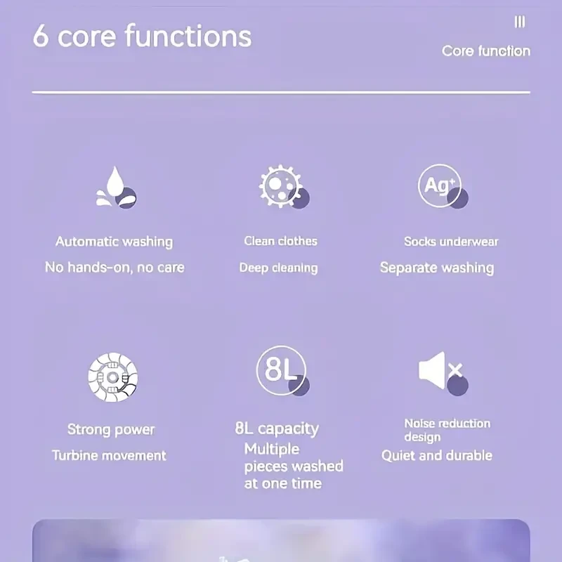 Collapsible Portable Mini Washing Machine - 8L Capacity