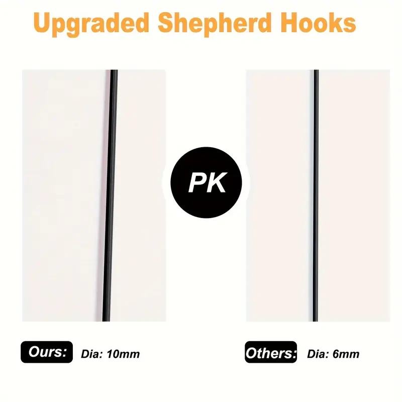 Set of 8 Shepherd Hooks - Rust-Resistant, 90cm