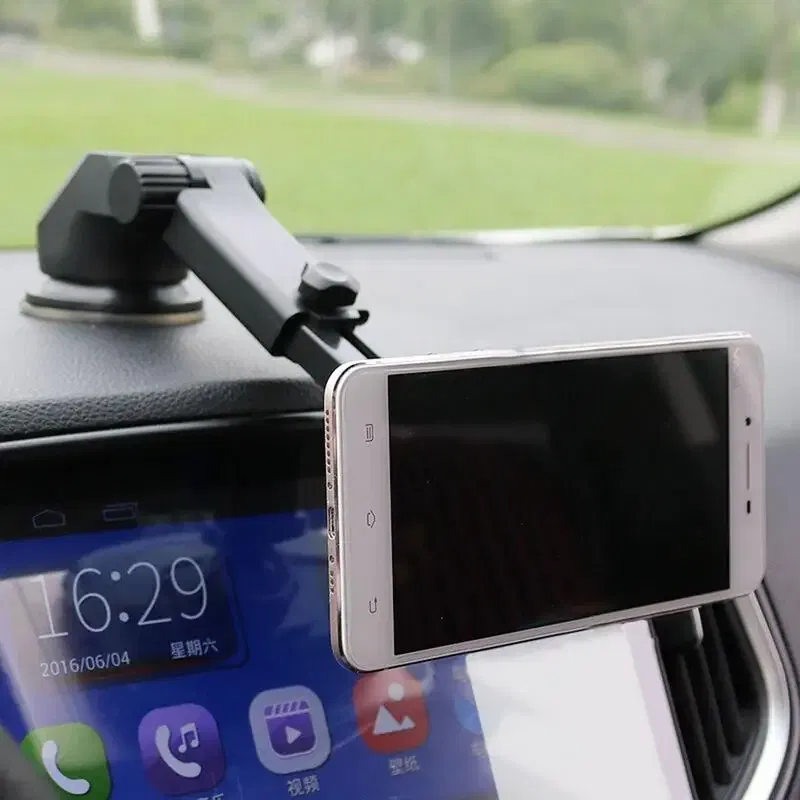 Ships From: CHINA, Color: WHITE - Magnetic Phone Holder For Car Windscreen, Suction Cup Base Robotic Arm Phone Bracket for Car Dashboard, 360 Degrees Rotation