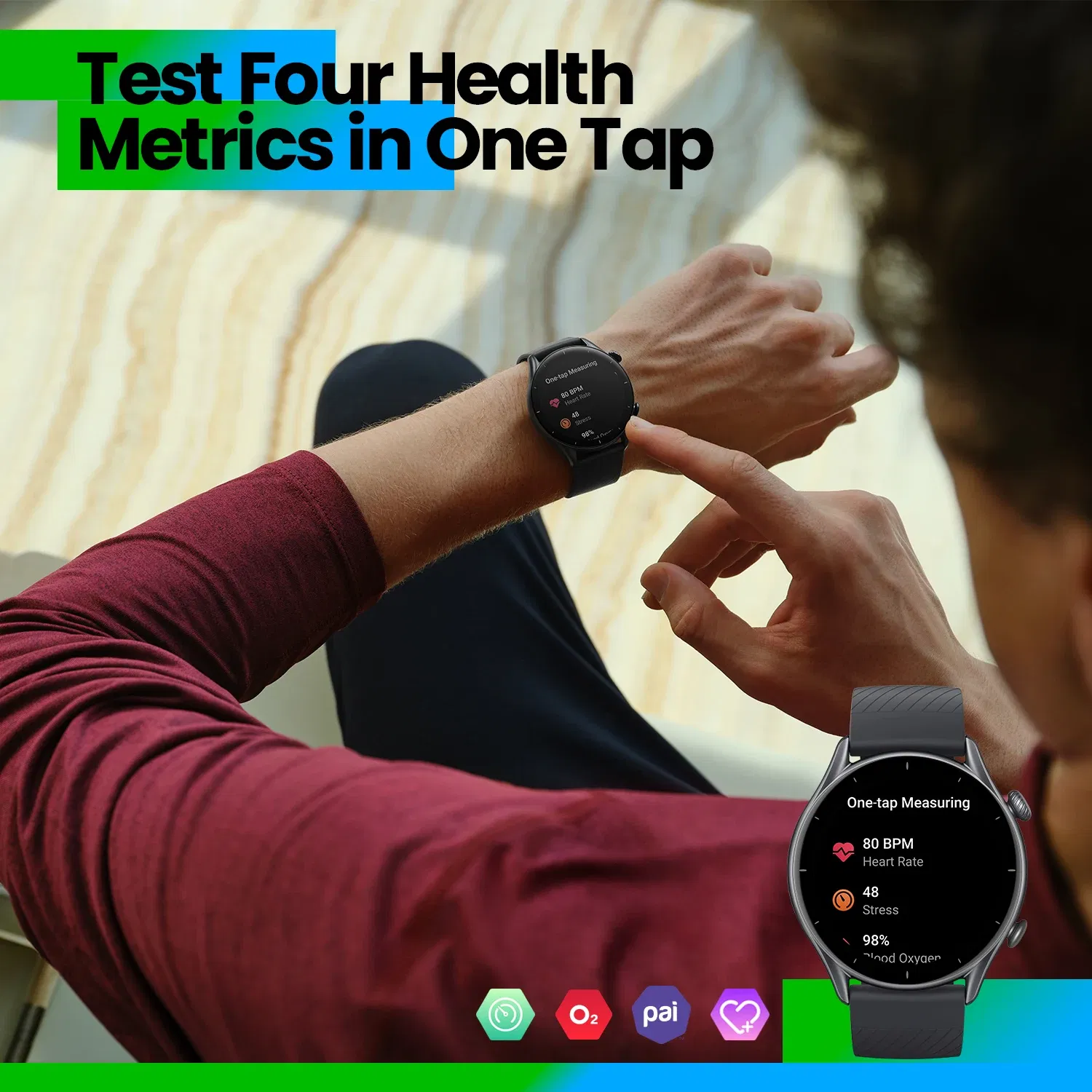 Color: green, Size: L, Ships From: CHINA - New! Global Version Amazfit GTR 3 GTR3 GTR-3 Smartwatch 46mm Zepp OS Alexa Built-in GPS Smart Watch Over 150 Sports Modes