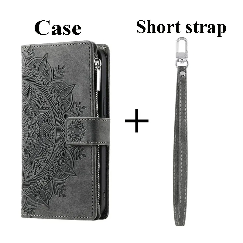 Color: milky, Material: PP - For Poco X7 F6 X6 X5 Pro X3 NFC 5G Zipper Wallet Case Crossbody Book Shell Xiaomi Poco M7 Pro M6 F5 M5 C75 3 X 7 M 6 Flip Cover