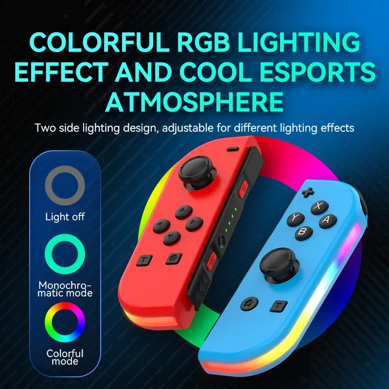 Color: Clear - STORM WYRM Bluetooth Joystick for Switch NS Game Left and Right Wireless RGB With Light Small Handle JOY-02