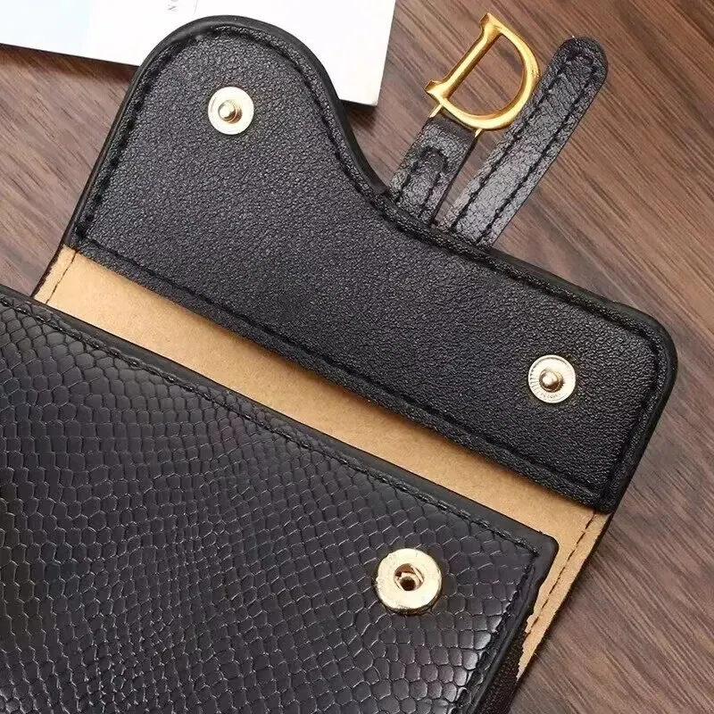 Color: Pink - Women Luxury Card Holder Short Walet MiniPU Letter Wallet Multi Card Card Holder SmalMulti Functiona Clutch Bag