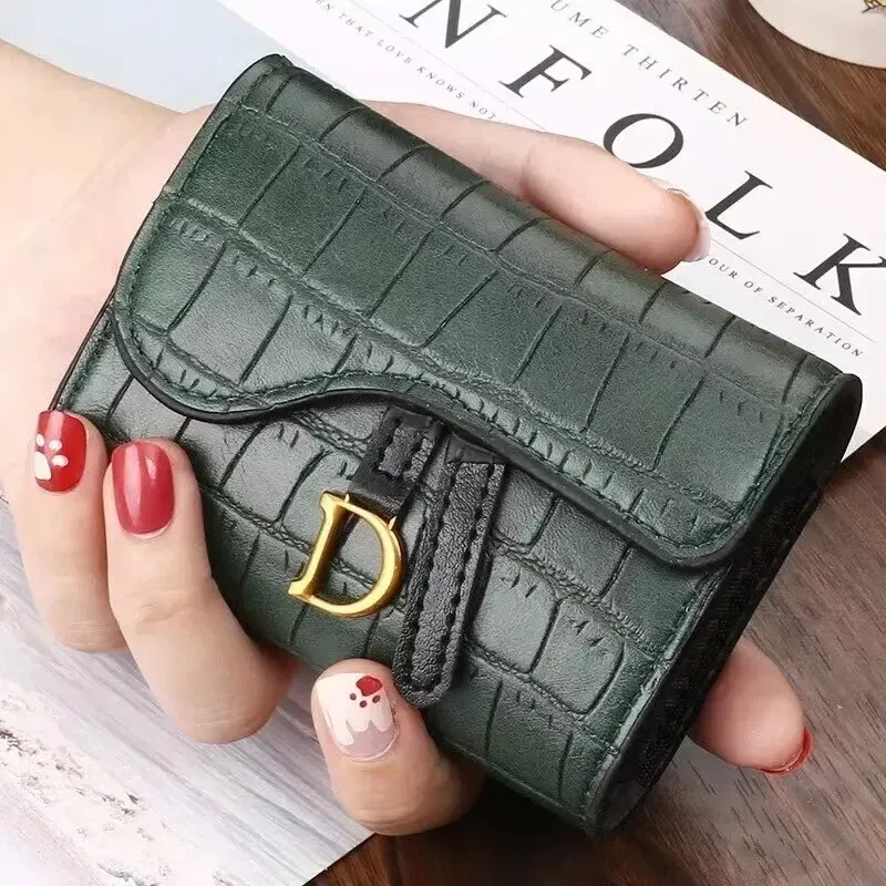 Color: Pink - Women Luxury Card Holder Short Walet MiniPU Letter Wallet Multi Card Card Holder SmalMulti Functiona Clutch Bag