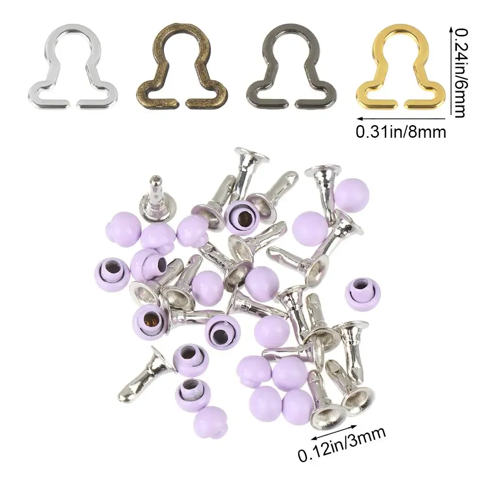 Color: plum - Hot Sale 20Pcs Mini Gourd Style Doll Belt Buttons Dolls Buckles Metal Buckle DIY Girls Toys Trousers Bags Sewing Accessories