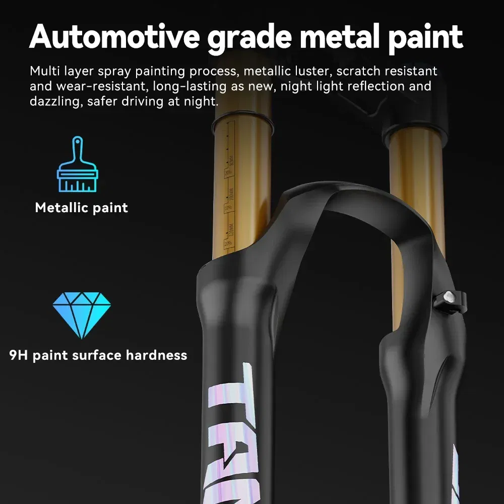 Color: WHITE - TANKE Bike Fork Rebound Adjustable MTB Air Front Suspension 26/27.5/29 Inch 120mm Travel Quick Release Fork Bicycle Accessories