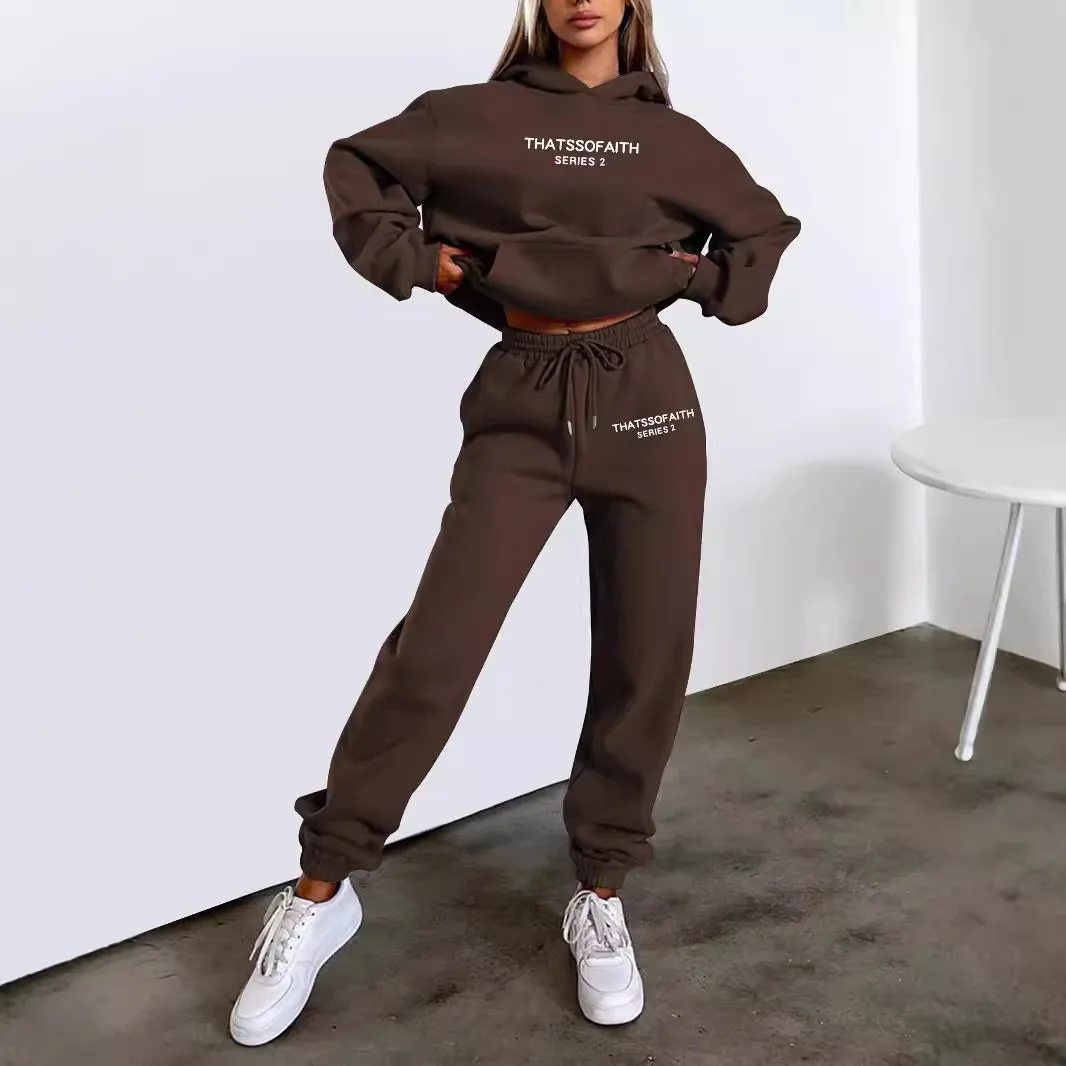 Color: Red, Size: XXL, Ships From: CHINA - 2025 Autumn Winter Women's Sets 2pcs Hoodies Pants Suit Sports Outfits  Letter Print Aesthetic Clothes Ladies Tracksuit