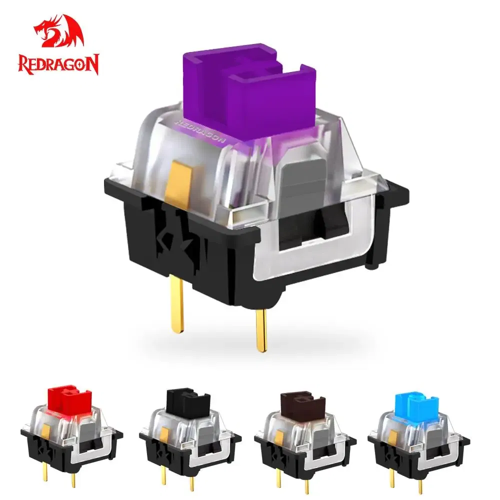 Color: BROWN, Axis Body: Brown Switch - REDRAGON SMD RGB MX Switch 3Pin Clicky Linear Tactile Silent Red Blue Black Brown Purple Switche For Backlit Mechanical Keyboard