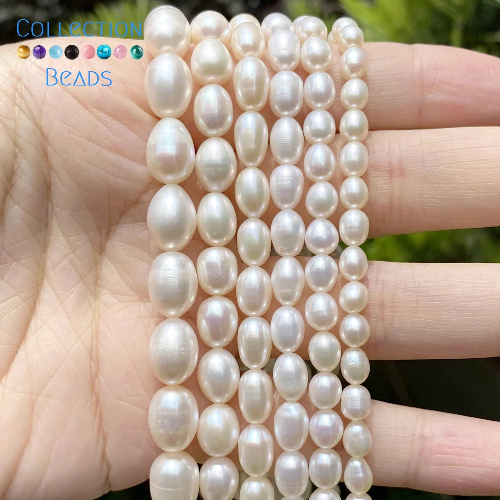 Color: Black, Item Diameter: 6mm - 100% Natural Freshwater Pearl Wholesale A/AA/AAA High Quality Rice Shape Beads For Jewelry Making DIY Bracelets Necklace
